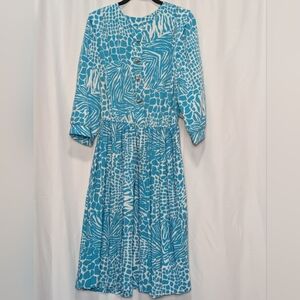Vintage Blue and White Pleated Sundress